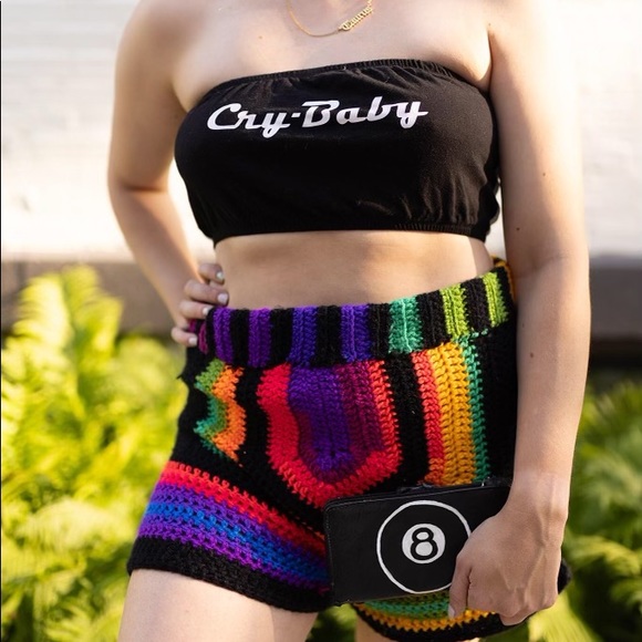 ✤ Dark Rainbow Crochet Shorties ✤ - Picture 3 of 4